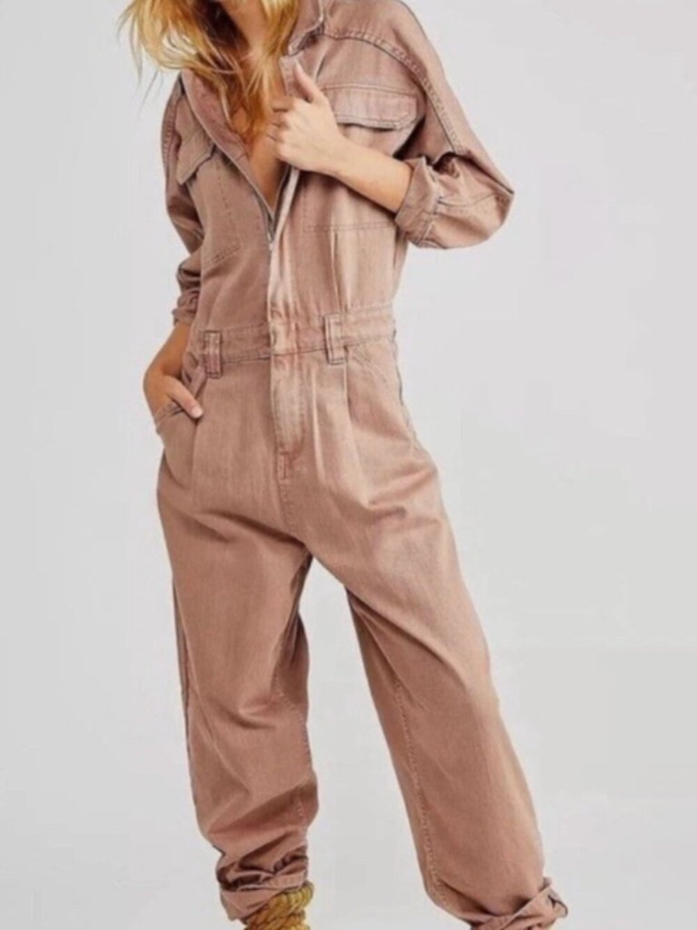 We the Free Sammie Denim Coverall Jumpsuit